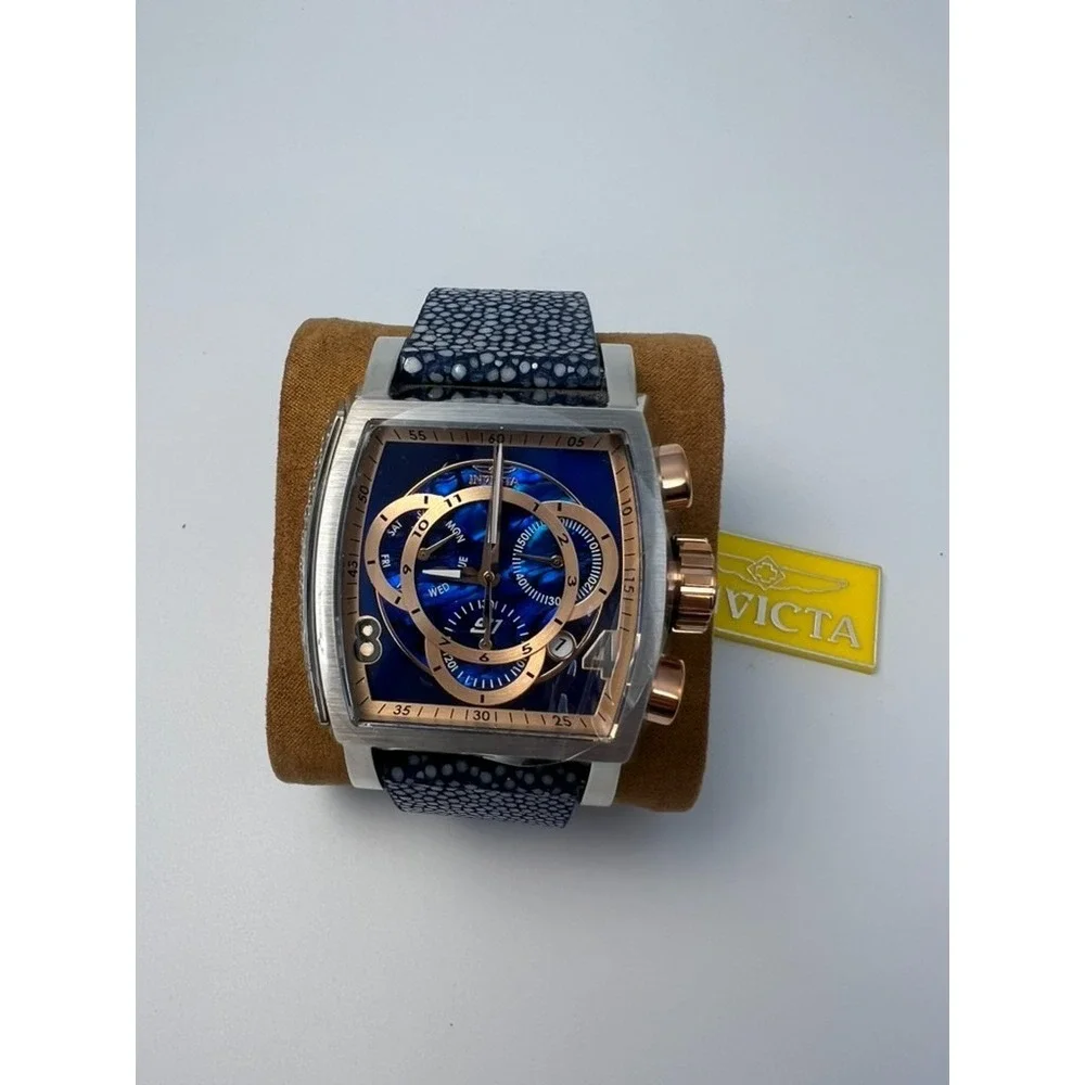 #W012 Invicta S1 Rally 34184 Swiss Quartz 48mm Blue Stingray Strap Men's Watch